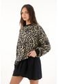 Topmark Buzo Estampado Animal Print Multicolor Para Mujer de topmark