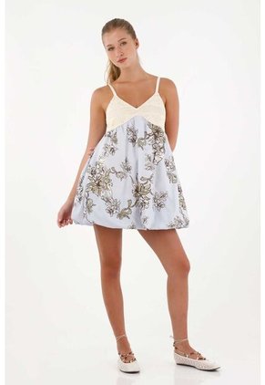 Topmark Vestido Floral Abombachado Para Mujer