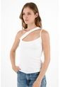 Topmark Camiseta Blanca De Un Solo Hombro Para Mujer de topmark