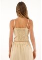 Topmark Camisa Crop De Tiras Crudo Con Textura Ligera Para Mujer de topmark