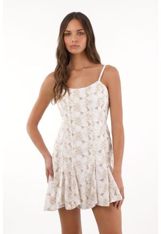 Topmark Vestido Corto Bordado Blanco Para Mujer topmark