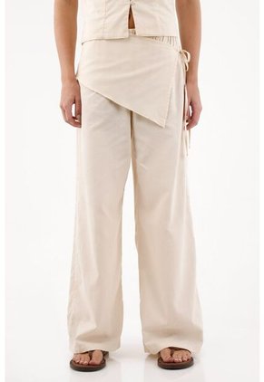 Topmark Pantalón Wide Leg Con Pañoleta Para Mujer