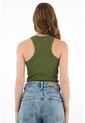 Camiseta En Rib Verde Para Mujer de topmark