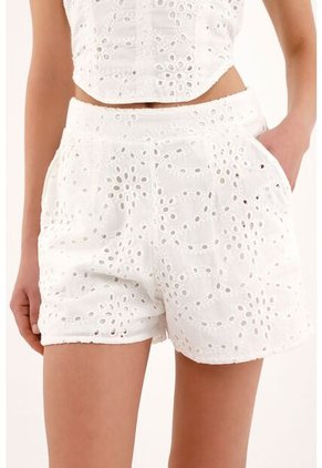 Topmark Bermuda Crudo Con Pretina Elástica En Ojalillo Para Mujer