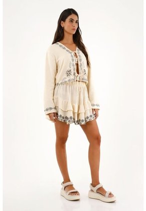 Topmark Abrigo Con Ajuste De Tiras Y Estampado Para Mujer