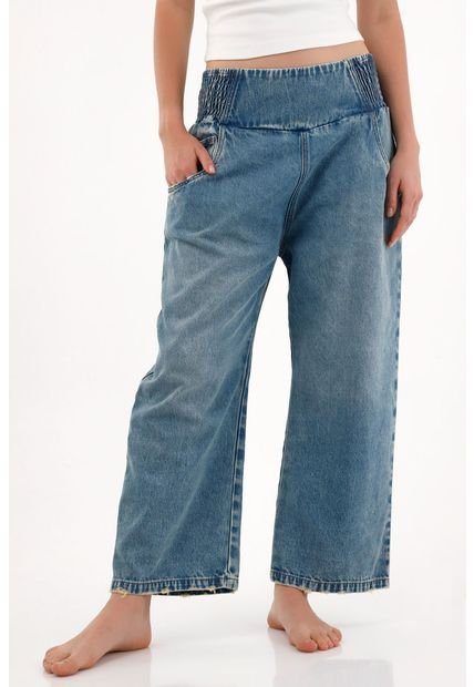 Jean Moda Con Fajón Elástico Tiro Alto Para Mujer
