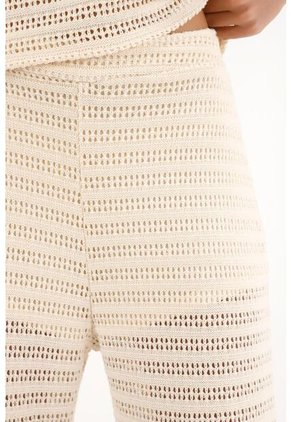 Topmark Pantalón Tejido De Tiro Alto Crudo Para Mujer