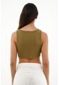 Camiseta Verde Cuello Redondo Tipo Crop Para Mujer de topmark