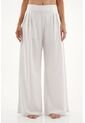 Pantalón Blanco Wide Leg Para Mujer de topmark