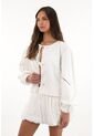 Topmark Abrigo Con Flores Bordadas Crudo Para Mujer de topmark
