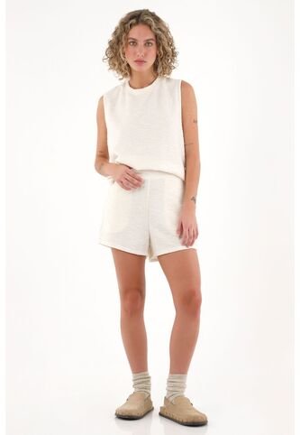 Topmark Short De Tela Con Textura Crudo Para Mujer topmark