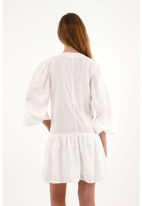 Topmark Vestido Crudo Corto Manga Larga Para Mujer