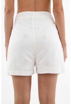Bermuda Crudo Con Bordados Para Mujer