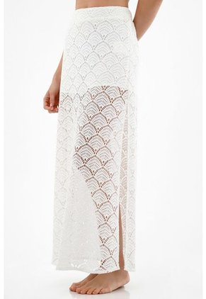 Falda Tejido Blanca Para Mujer