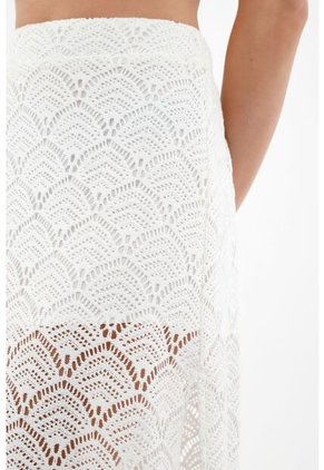 Falda Tejido Blanca Para Mujer