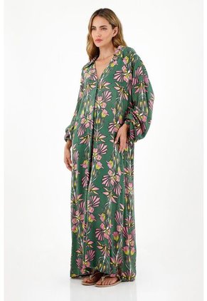 Kimono Largo Con Aberturas Laterales Para Mujer