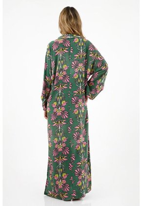 Kimono Largo Con Aberturas Laterales Para Mujer