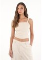 Topmark Camisa Crop De Tiras Crudo Con Acabado Suave Para Mujer de topmark
