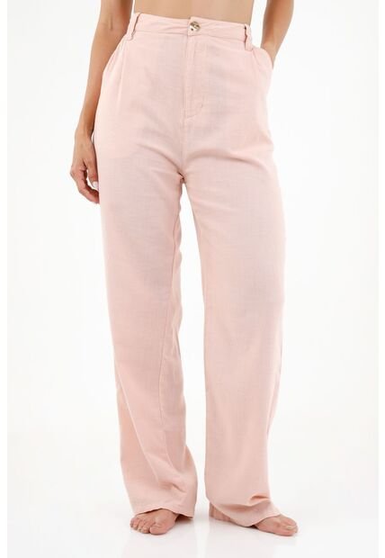 Pantalón Rosado Bota Recta Para Mujer