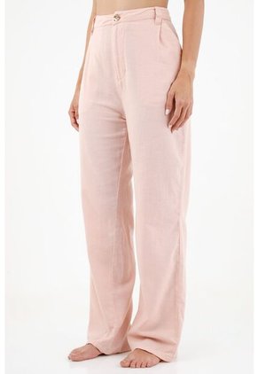 Pantalón Rosado Bota Recta Para Mujer