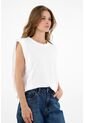 Camiseta Manga Sisa Blanca Para Mujer de topmark