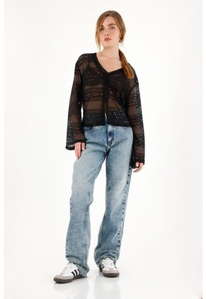 Topmark Camiseta Negra De Cuello Bandeja Para Mujer