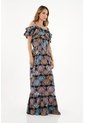 Topmark Vestido Estampado Con Boleros Decorativos Para Mujer de topmark