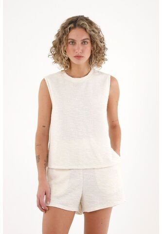 Topmark Camiseta Manga Sisa Crudo Para Mujer topmark