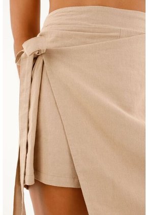 Topmark Falda Short Crudo Con Tapa Delantera Para Mujer