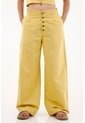 Topmark Pantalón Recto De Tiro Alto Amarillo Para Mujer de topmark