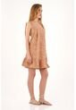 Topmark Vestido Corto Café De Tiras Y Bolero En Ruedo Para Mujer de topmark