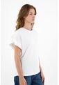 Camiseta Blanca Con Recogido En Hombro Para Mujer de topmark