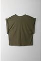 Topmark Camiseta Manga Sisa Con Bolsillo Verde Para Mujer de topmark