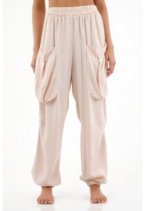 Pantalón Con Pretina Y Bota Enresortada Crudo Para Mujer