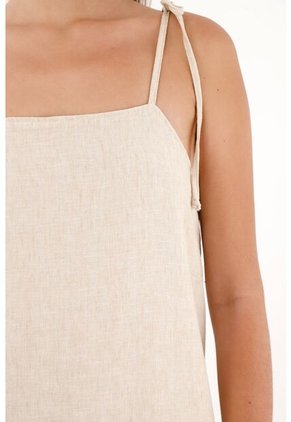 Vestido Largo De Tiras Crudo Para Mujer