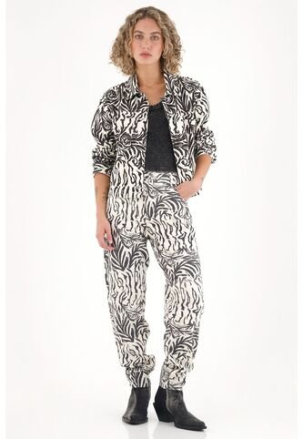 Topmark Jean Mom En Dril Estampado Para Mujer topmark