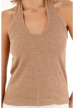 Topmark Camiseta De Tiras Que Anudan En Cuello Crudo Para Mujer