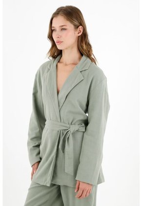 Chaqueta Verde Tipo Blazer Para Mujer