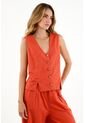 Chaleco Naranja Con Escote Profundo Para Mujer de topmark
