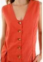 Chaleco Naranja Con Escote Profundo Para Mujer de topmark