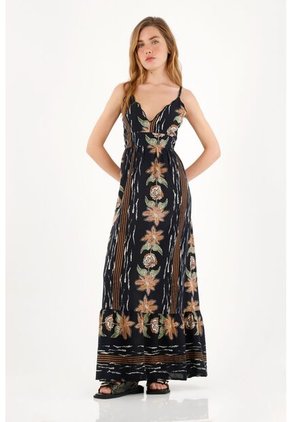 Topmark Vestido Largo Estampado Con Escote Cruzado Para Mujer