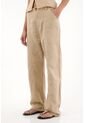 Topmark Pantalón Recto De Apariencia En Lino Café Para Mujer de topmark