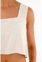 Camisa Escote Cuadrado Manga Sisa Crudo Para Mujer de topmark