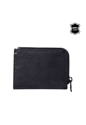 Billetera De Cuero Slice Negra Pequeña
