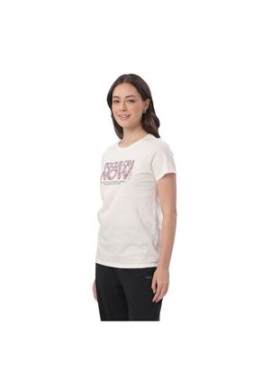 Camiseta Estampada Para Mujer Dusti Manga Corta Blanca