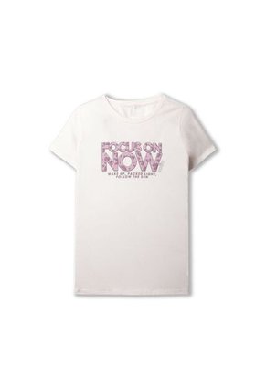 Camiseta Estampada Para Mujer Dusti Manga Corta Blanca