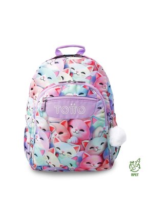 Morral Juvenil Porta PC 14" Acuareles Blanco De Gatos
