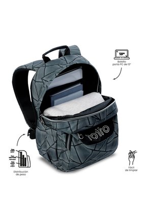 Morral Juvenil Porta PC 13" Gommas Gris