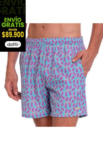 Pantaloneta Estampada Para Hombre Lown Azul Totto