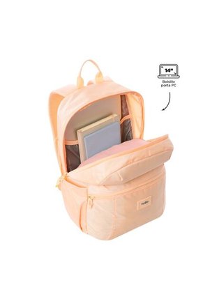 Morral Universitario Porta PC 14" Trik Mediano Durazno Mujer
